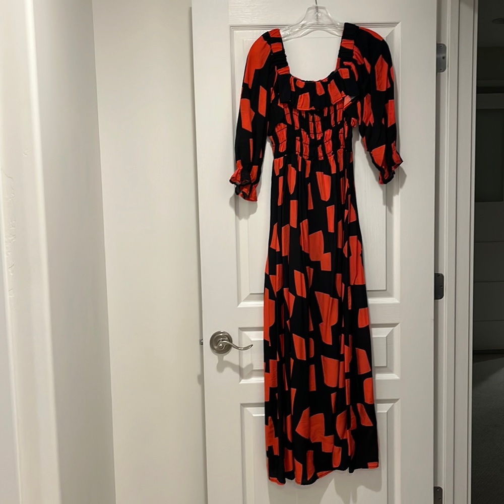 Square neck smocked maxi